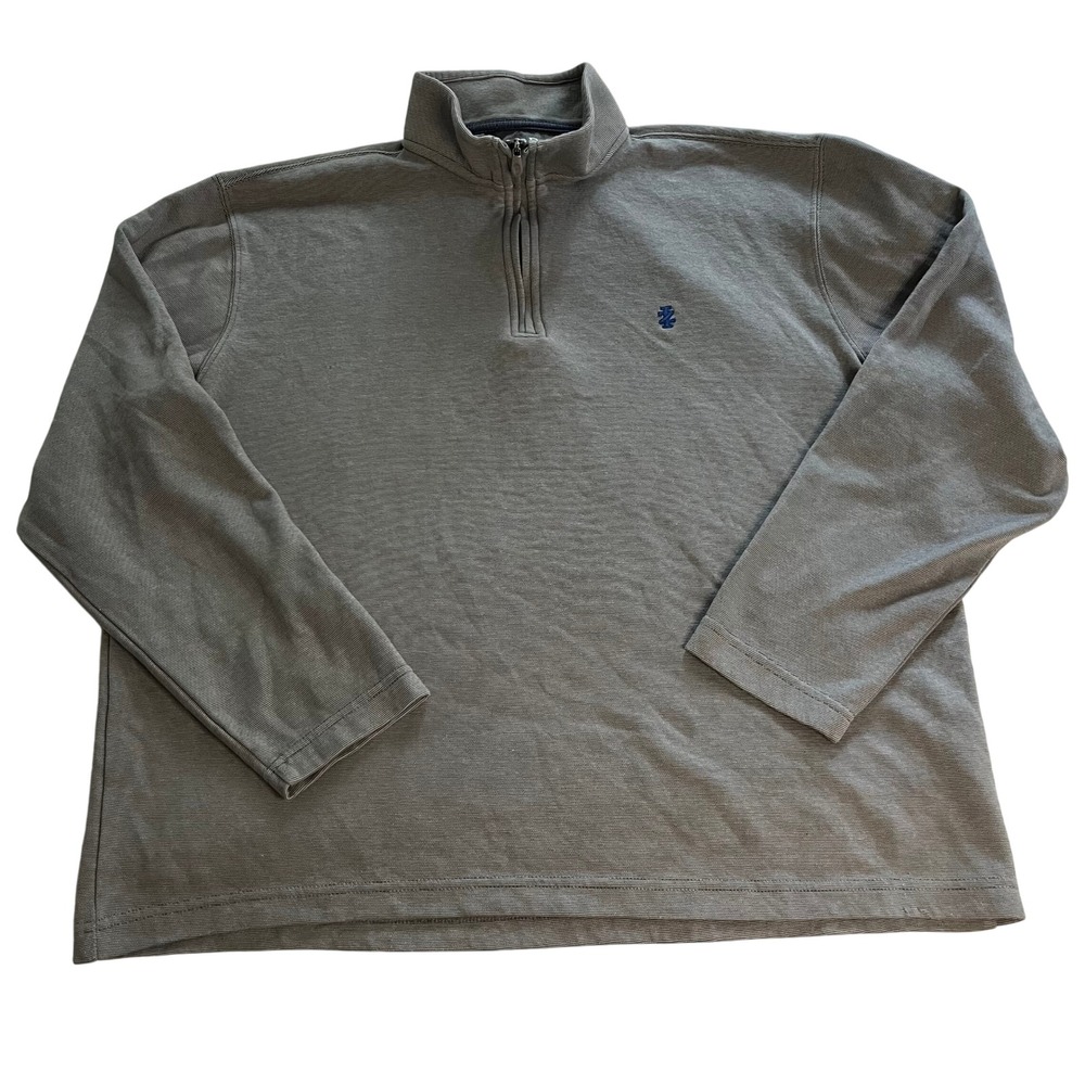 IZOD Men's Gray QZ Quarter Zip‎ Pullover Long Sleeve Shirt Size L